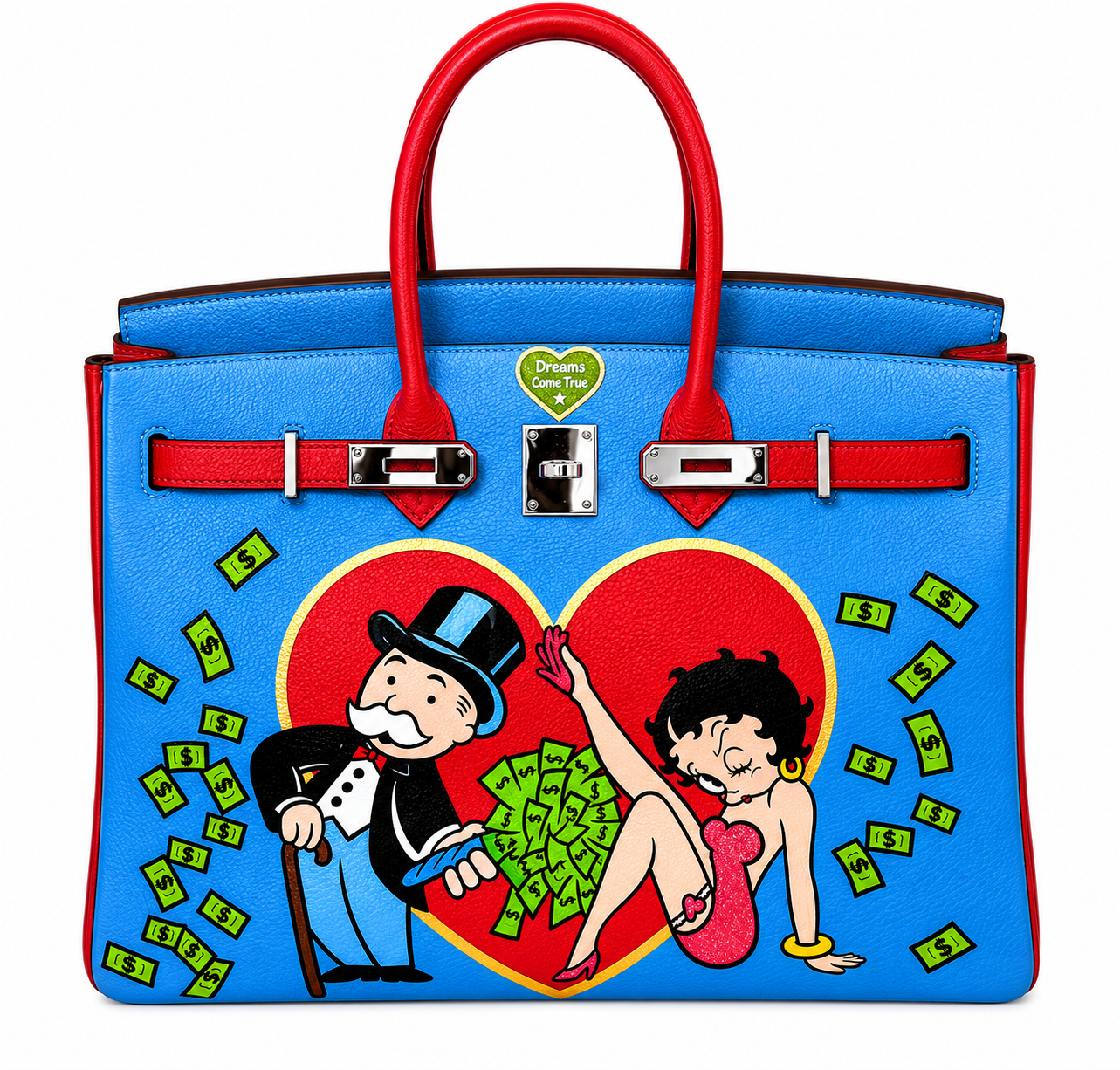 Hermes Birkin 35 Special Order Vert Anis Rouge Garrance Blue Jean Togo Leather Palladium Hardware