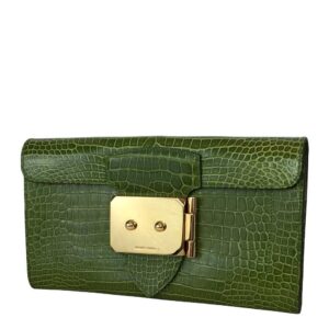 Hermes Goodlock Clutch Pelouse Porosus Crocodile Gold Hardware
