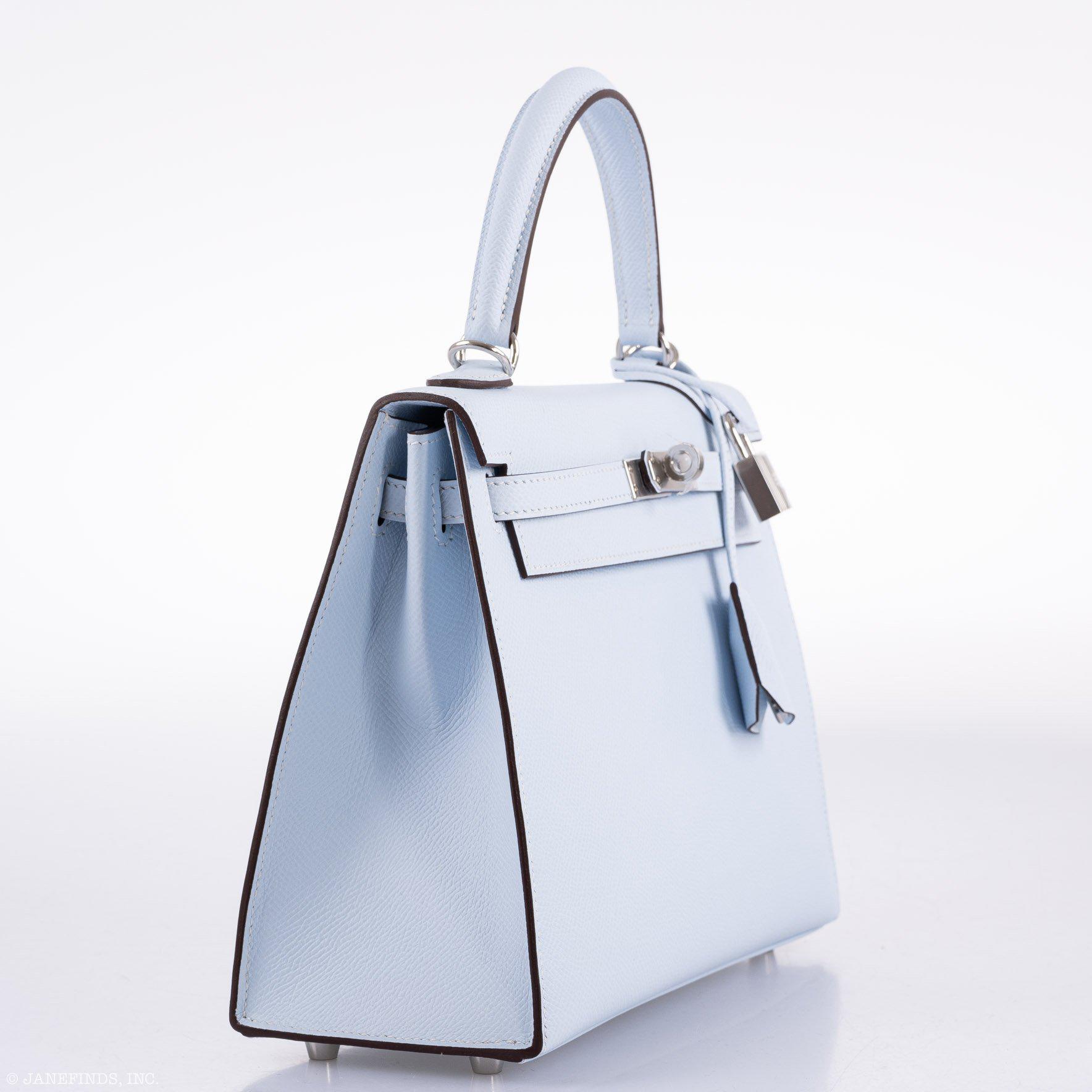 Hermes Kelly 25 Sellier Blue Brume Epsom Palladium Hardware - 2020, Y - Image 3