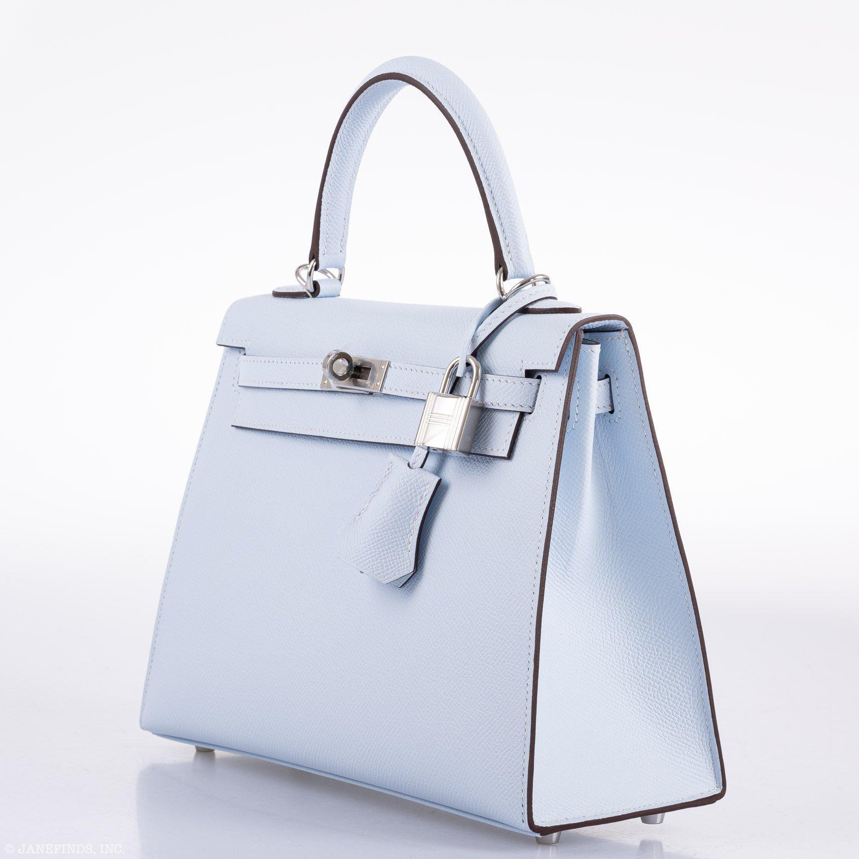 Hermes Kelly 25 Sellier Blue Brume Epsom Palladium Hardware - 2020, Y - Image 4
