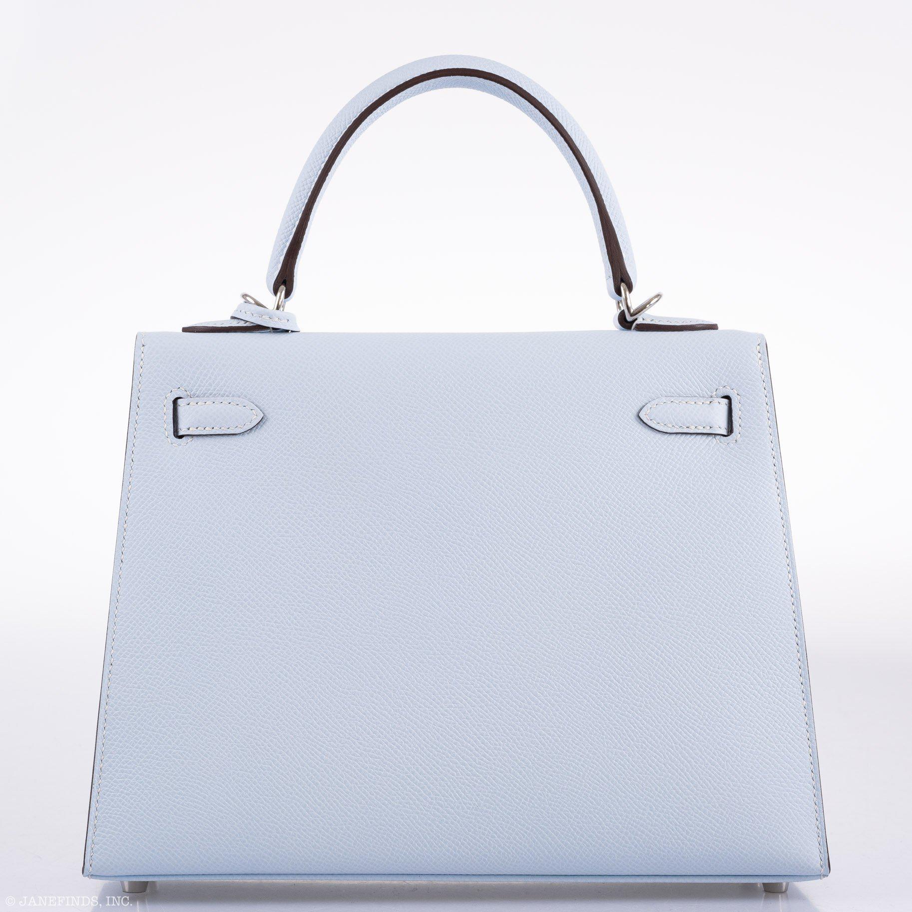 Hermes Kelly 25 Sellier Blue Brume Epsom Palladium Hardware - 2020, Y - Image 5