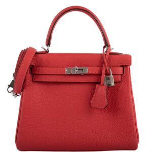 Hermes Kelly 25 Retourne Rouge Pivoine Togo
