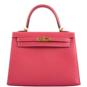 Hermes Kelly 25 Sellier Rose Lipstick Tadelakt