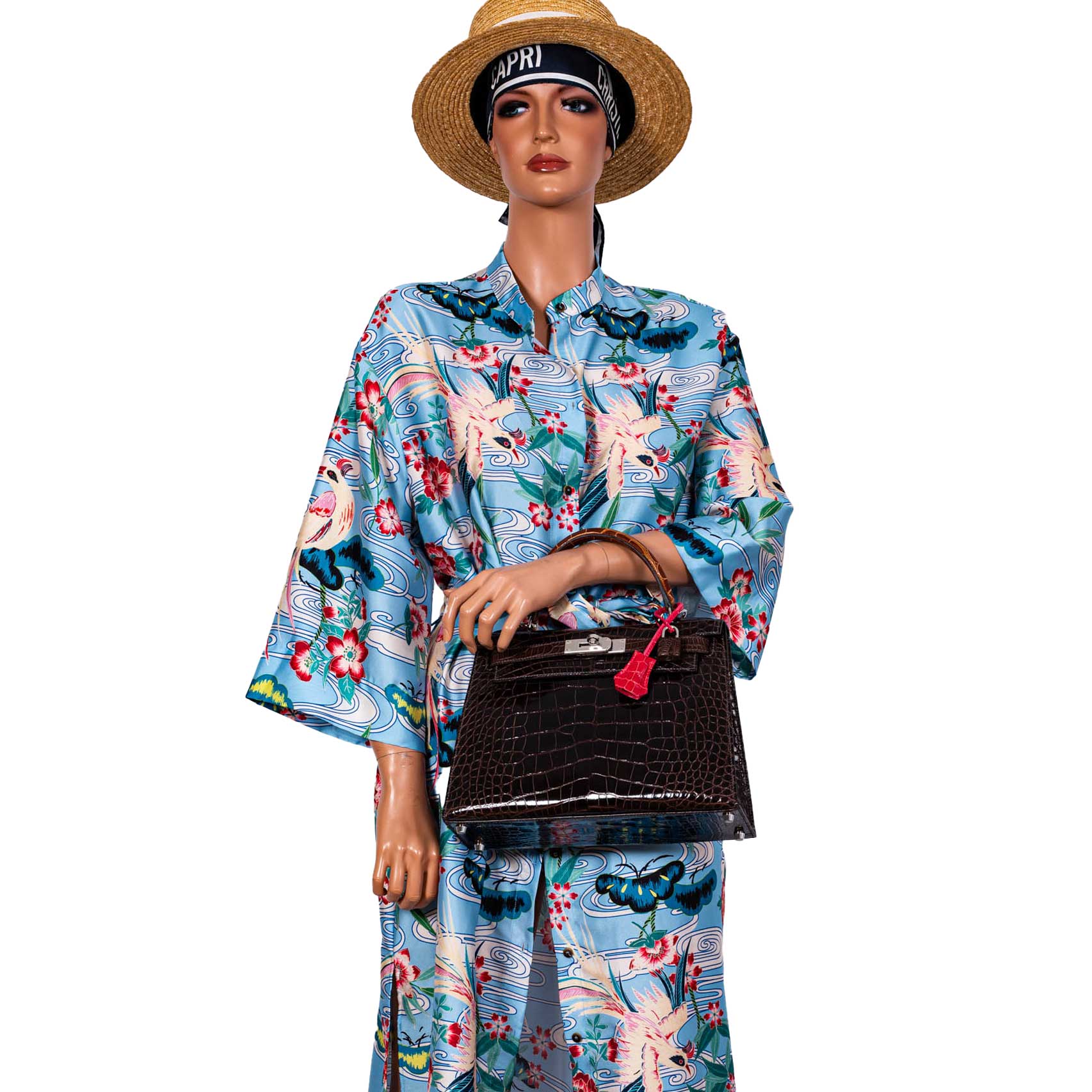 Hermes Kelly 28 Sellier Macassar, Ebene, Miel and Rose Extreme Alligator Palladium Hardware - 2021, Z - Image 3