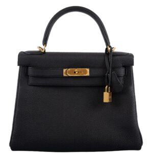 Hermes Kelly 28 Retourne Black Togo