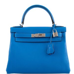 Hermes Kelly 28 Retourne Blue Hydra