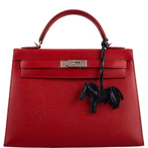 Hermes Kelly 32 Rouge Casaque Epsom