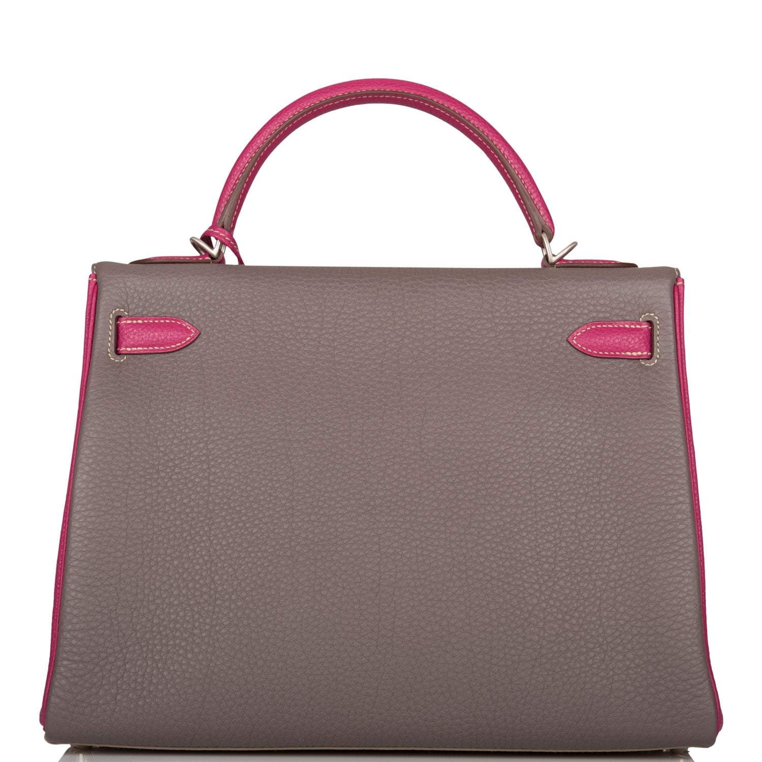 Hermes Kelly Retourne 32 Tosca, Gris Tourterelle and Etain Togo Brushed Palladium Hardware - Image 4