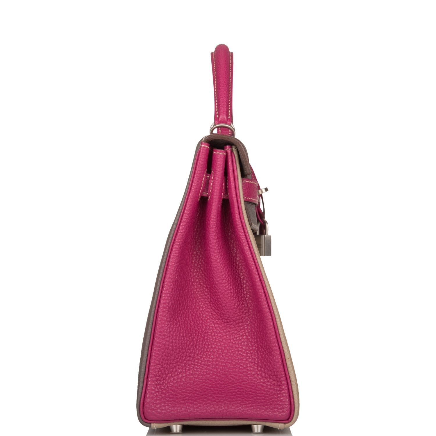 Hermes Kelly Retourne 32 Tosca, Gris Tourterelle and Etain Togo Brushed Palladium Hardware - Image 3