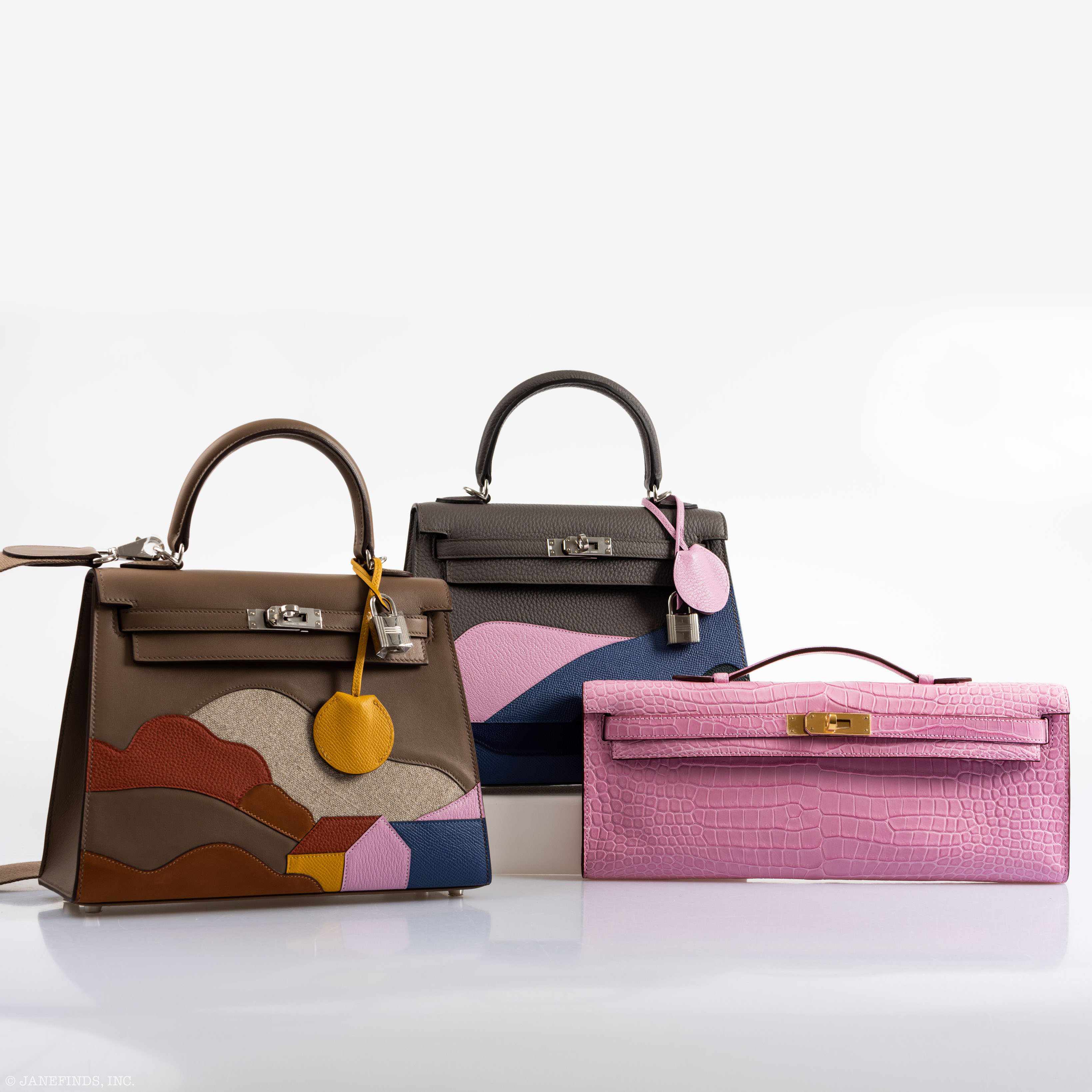 Hermes Kelly Cut Pochette 5P Bubblegum Pink Matte Porosus Crocodile Gold Hardware - 2019, D - Image 8