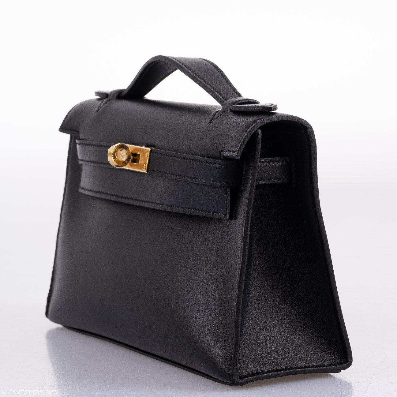 Hermes Kelly Mini Pochette Black Swift leather Gold Hardware - 2020, Y - Image 4