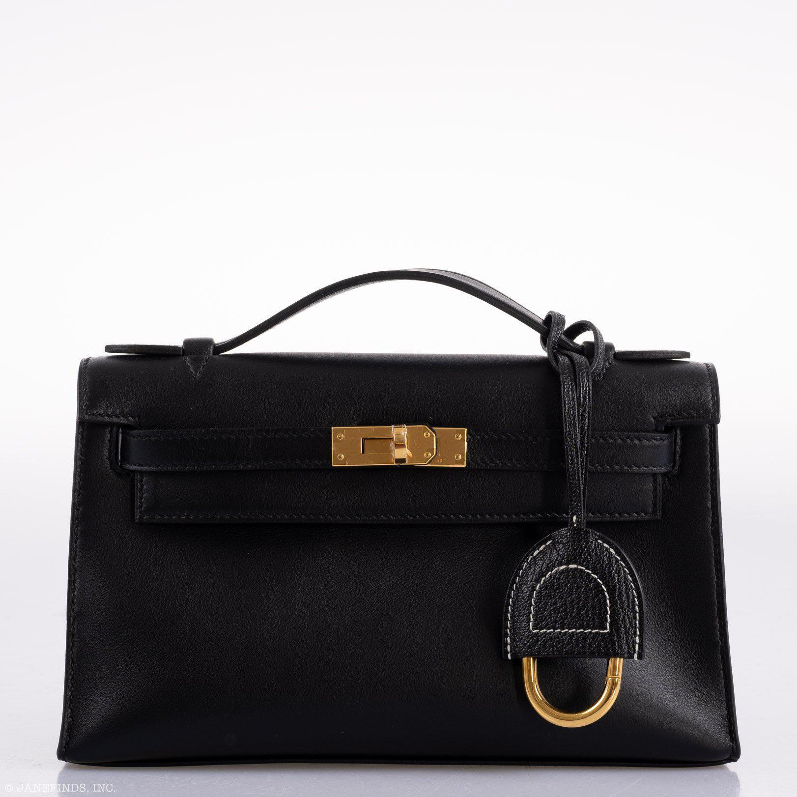 Hermes Kelly Mini Pochette Black Swift leather Gold Hardware - 2020, Y - Image 7