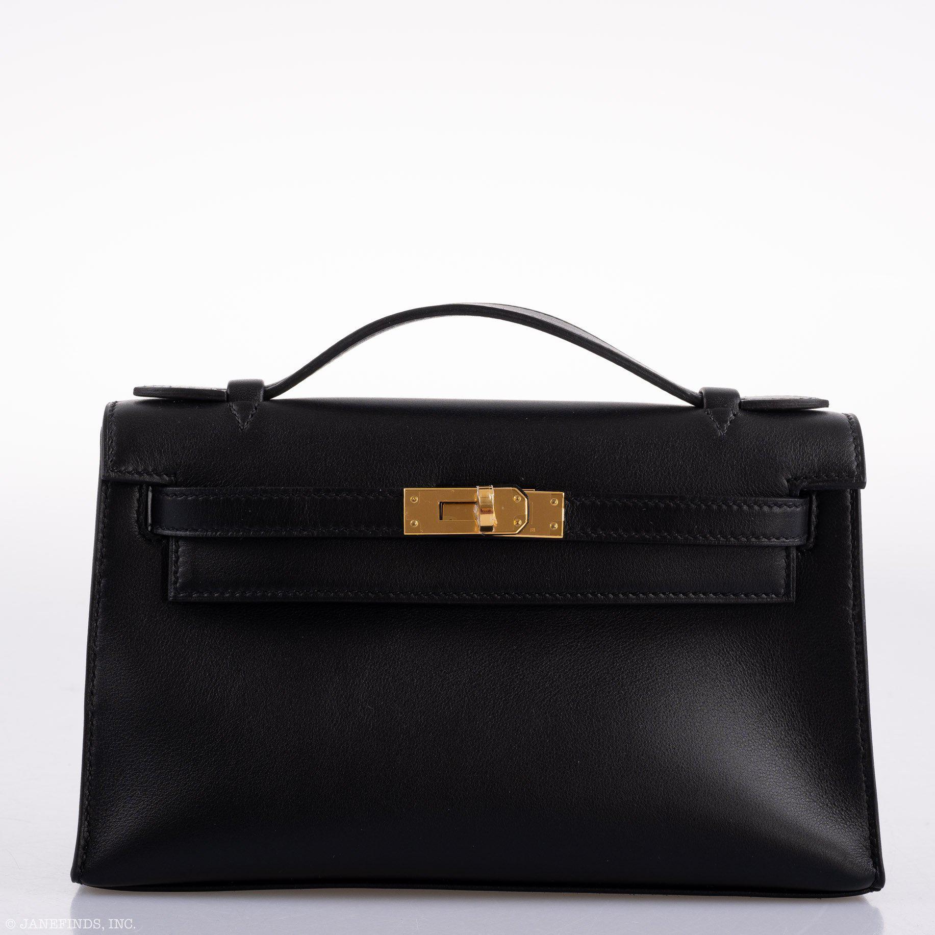 Hermes Kelly Mini Pochette Black Swift leather Gold Hardware - 2020, Y - Image 8
