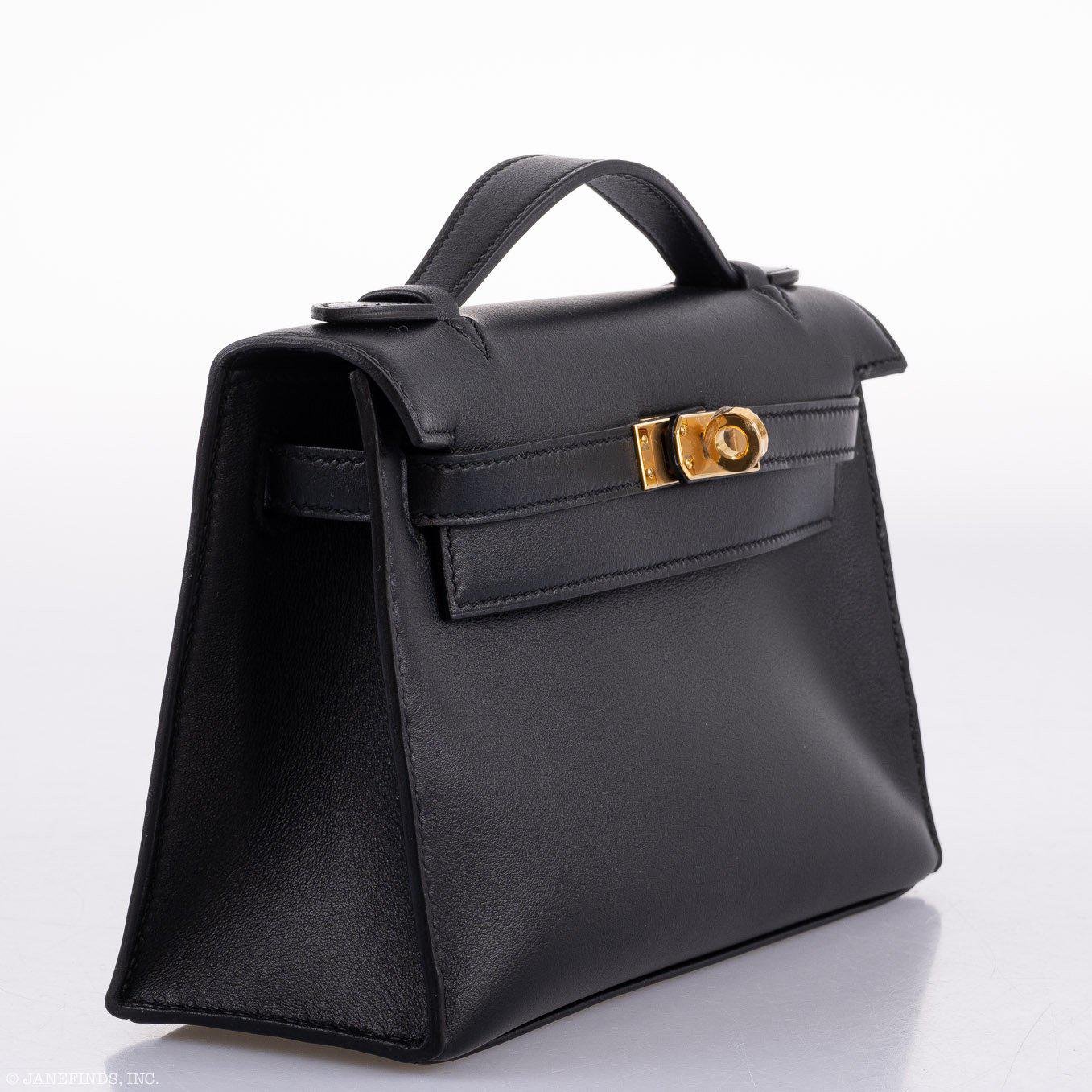 Hermes Kelly Mini Pochette Black Swift leather Gold Hardware - 2020, Y - Image 3