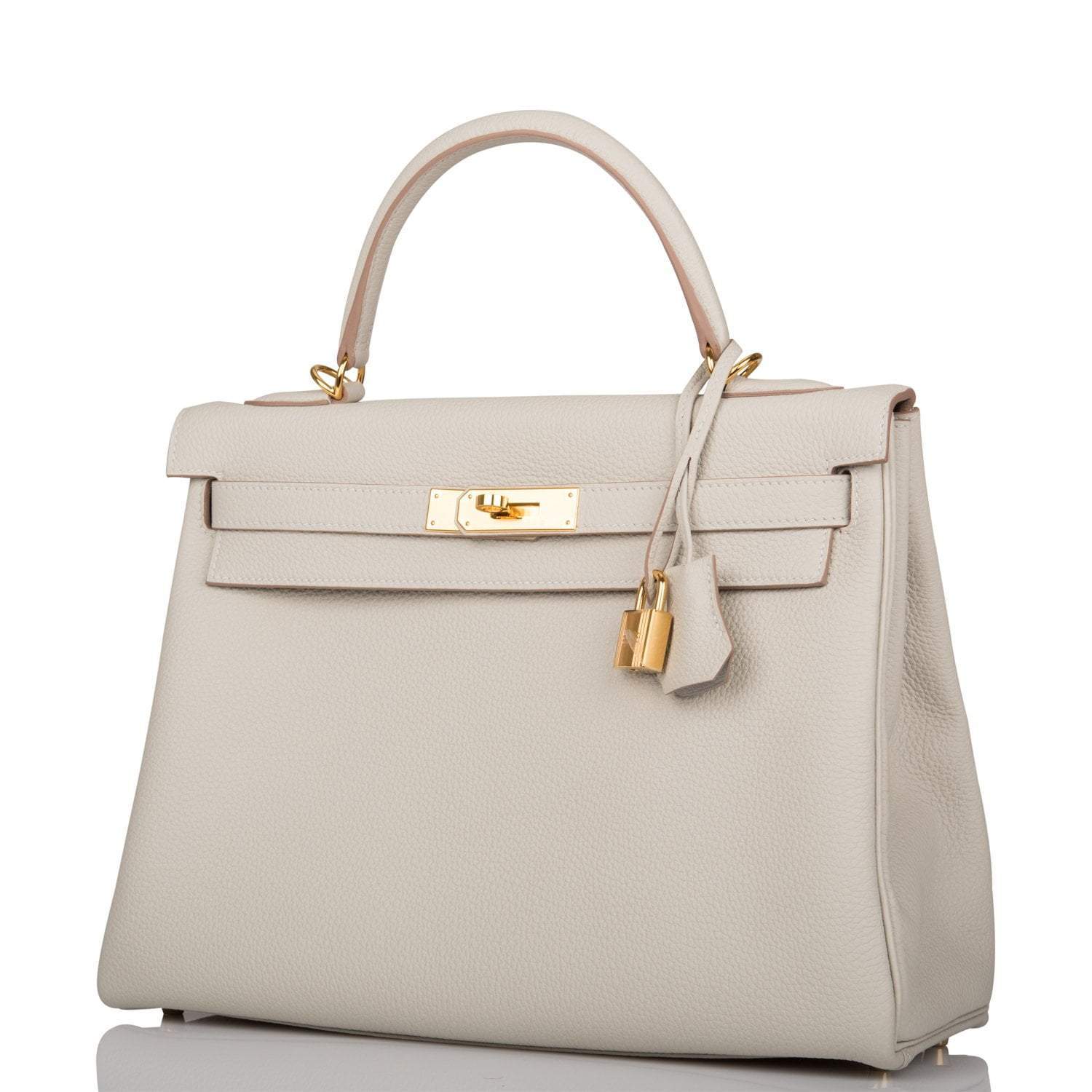 Hermes Kelly Retourne 32 Gris Perle Togo Gold Hardware - Image 2