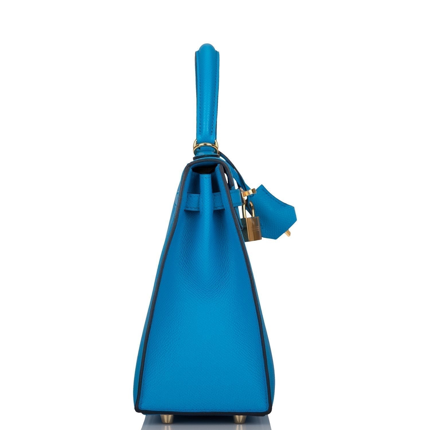 Hermes Kelly Sellier 25 Bleu Frida Epsom Gold Hardware - Image 3