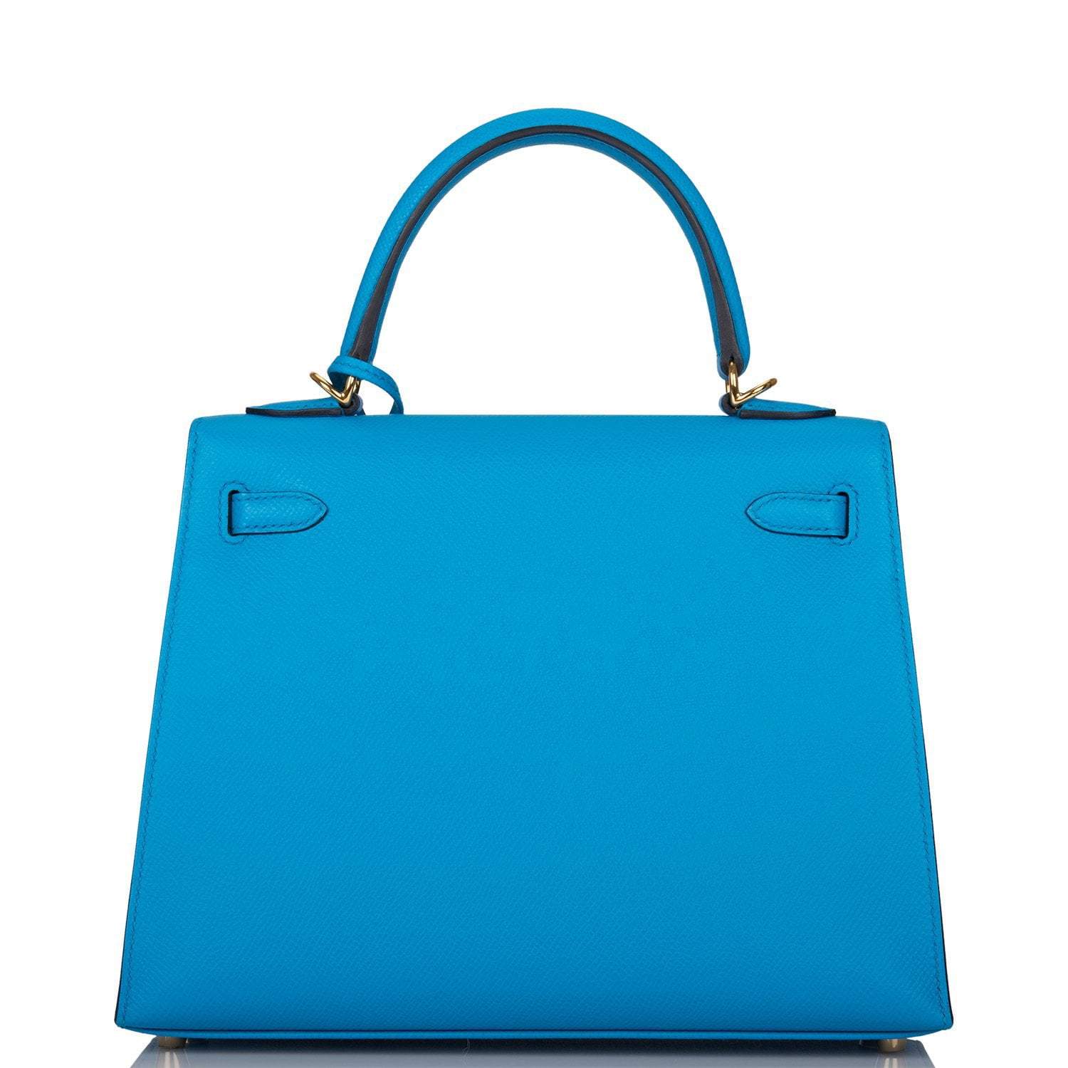 Hermes Kelly Sellier 25 Bleu Frida Epsom Gold Hardware - Image 4