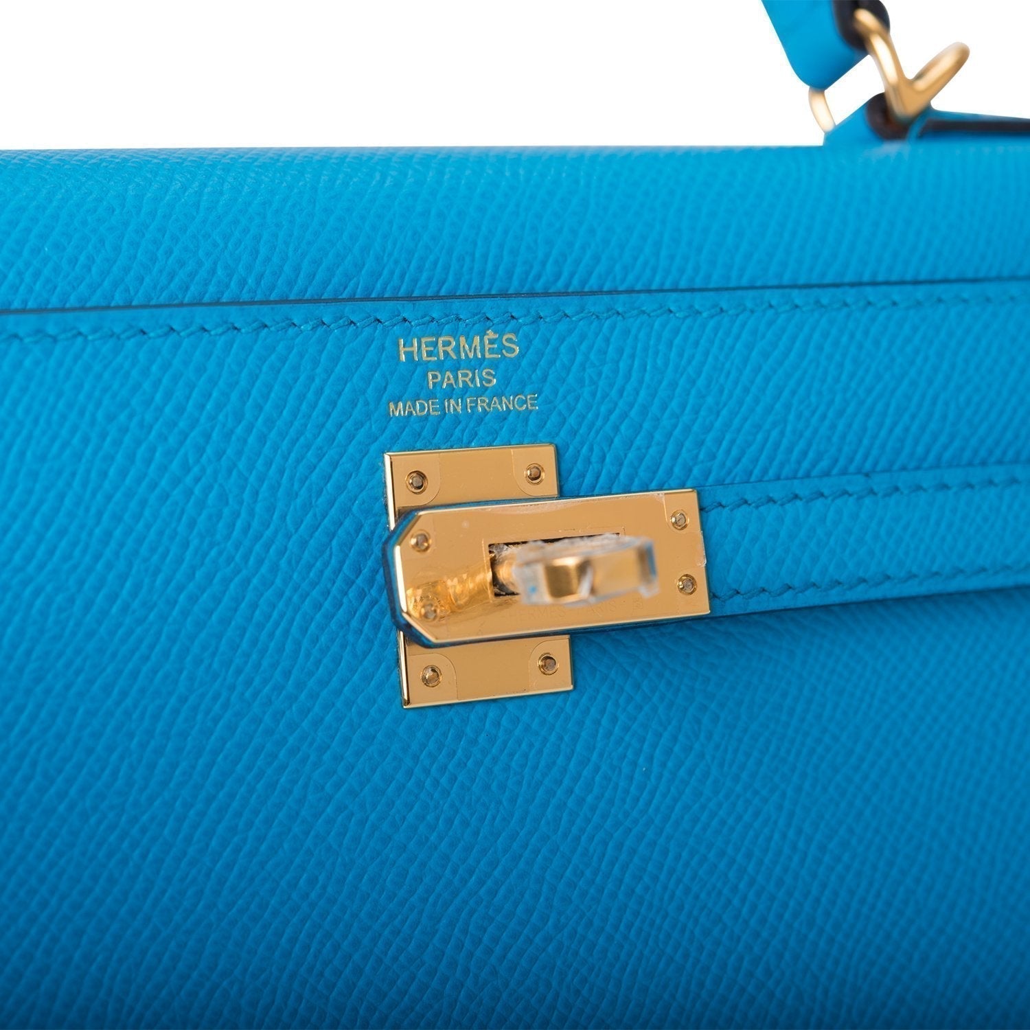 Hermes Kelly Sellier 25 Bleu Frida Epsom Gold Hardware - Image 7