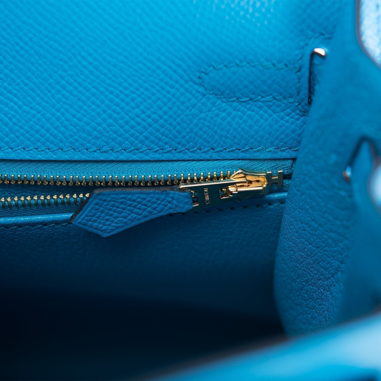 Hermes Kelly Sellier 25 Bleu Frida Epsom Gold Hardware - Image 9