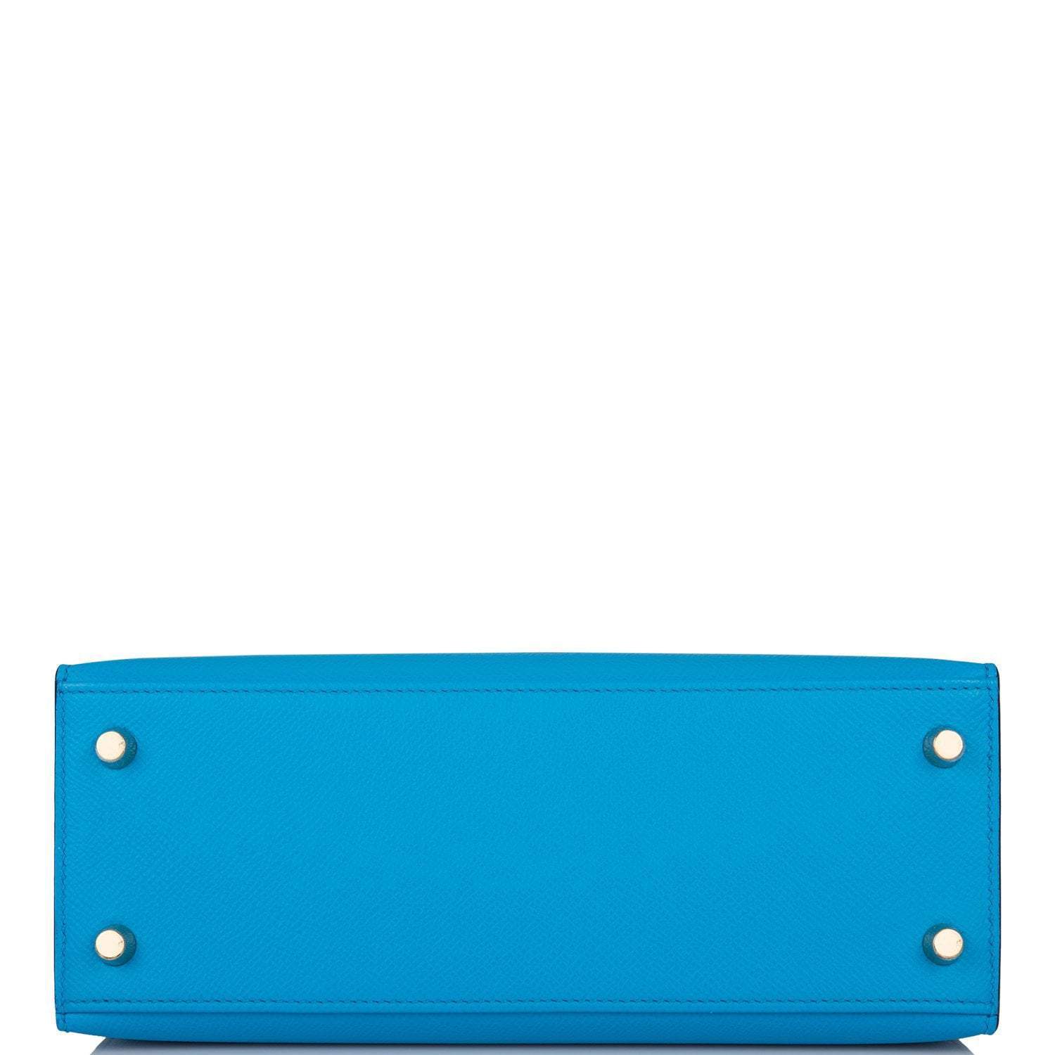 Hermes Kelly Sellier 25 Bleu Frida Epsom Gold Hardware - Image 6