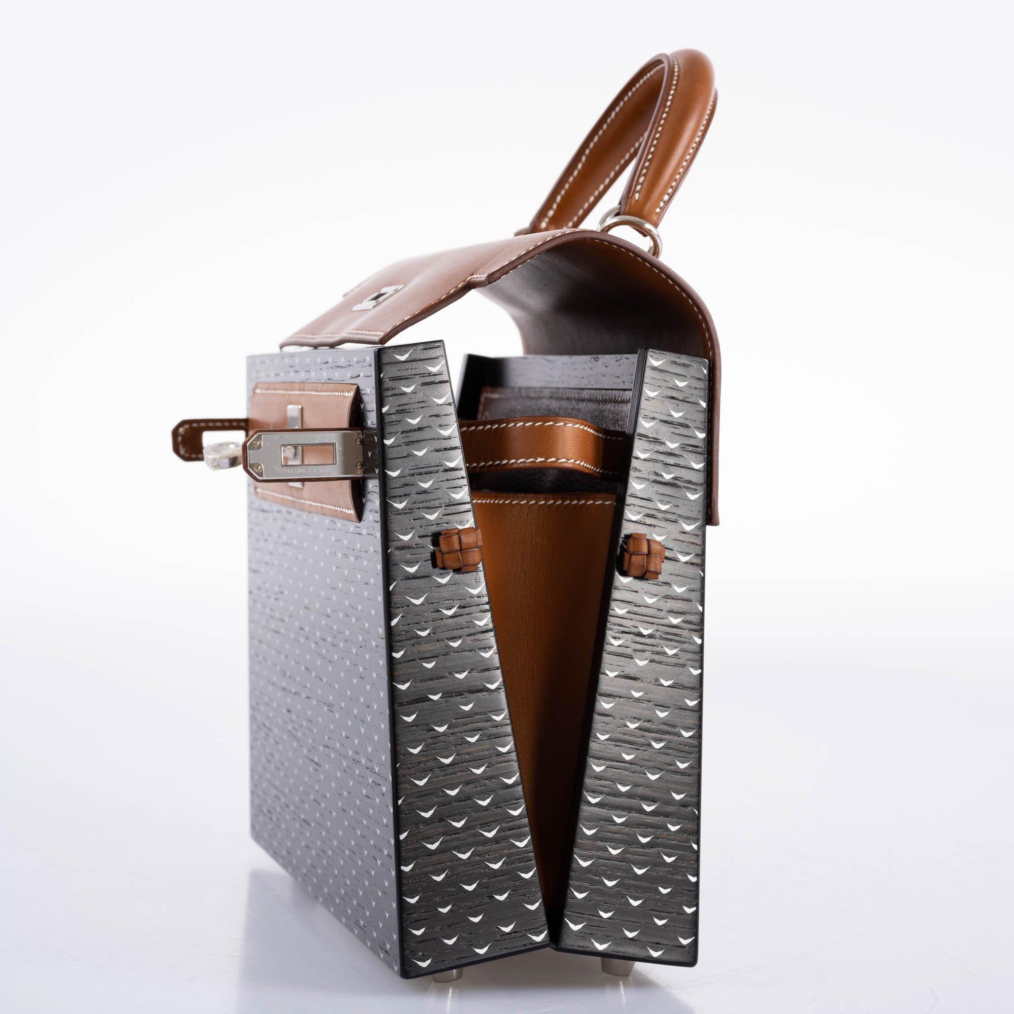 Hermes Kelly Wood 22 Bog Oak, Aluminum & Barenia with Palladium Hardware - 2021, Z - Image 4