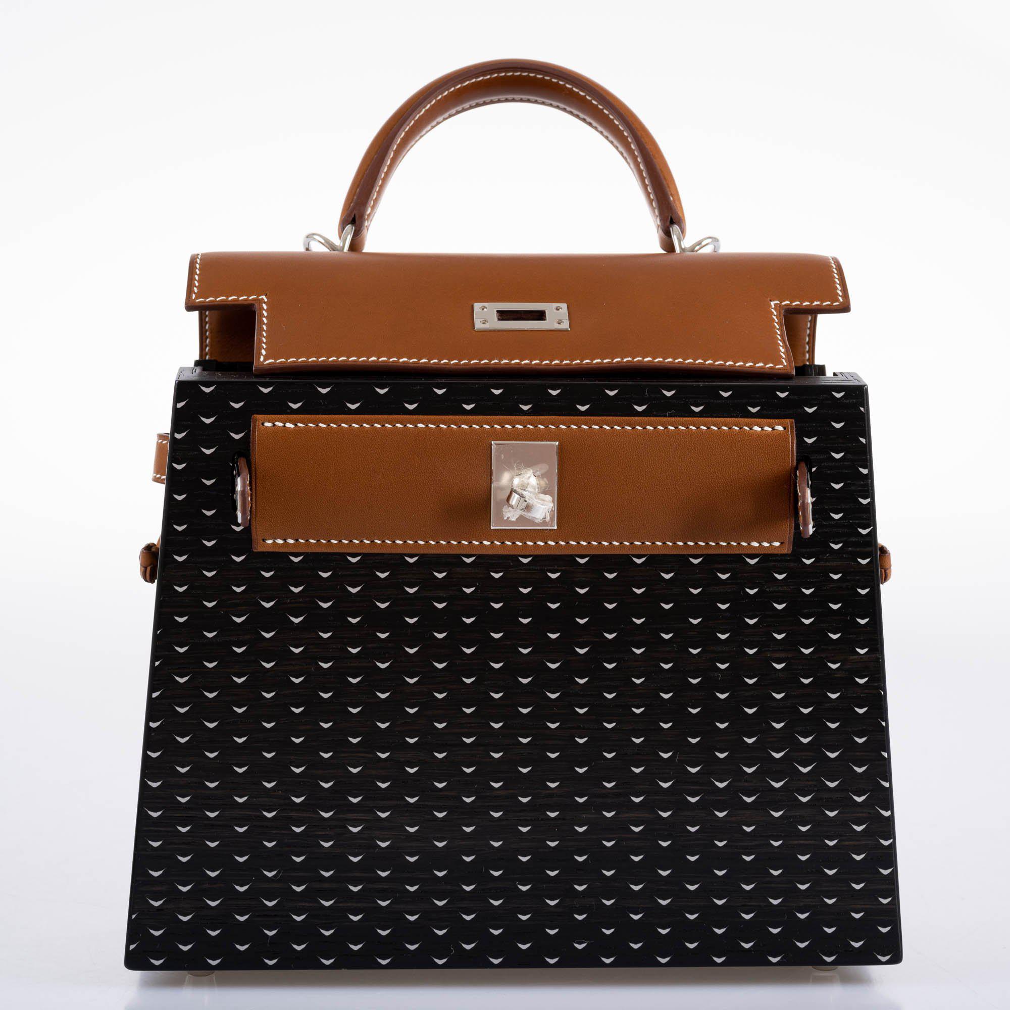 Hermes Kelly Wood 22 Bog Oak, Aluminum & Barenia with Palladium Hardware - 2021, Z - Image 2