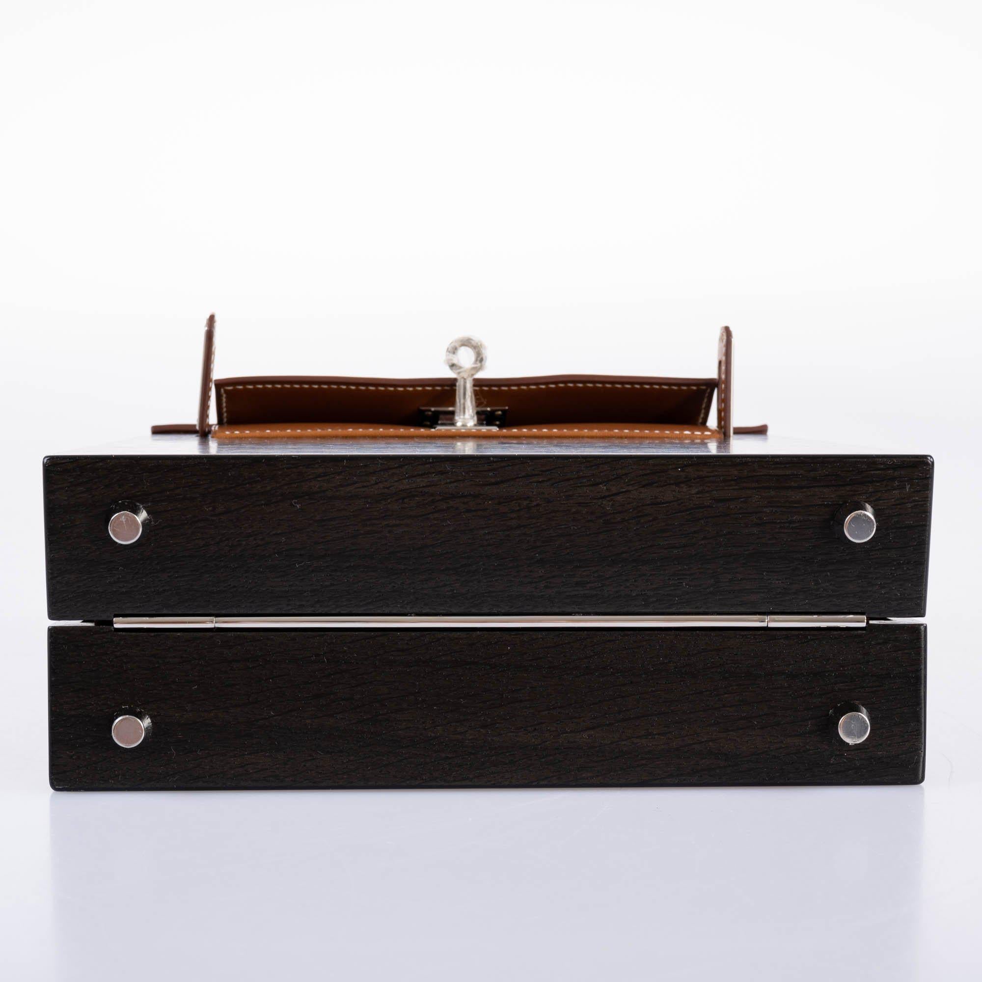 Hermes Kelly Wood 22 Bog Oak, Aluminum & Barenia with Palladium Hardware - 2021, Z - Image 5