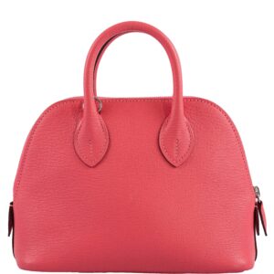 Hermes Mini Bolide 1923 Rose Lipstick Mysore Chevre Palladium Hardware