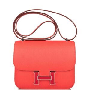 Hermes Mini Constance 18 Rose Texas Epsom