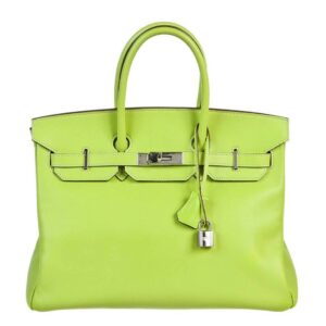 Hermes Birkin 35 Kiwi Lichen Candy Collection Epsom Leather Palladium Hardware
