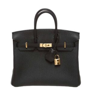 Hermes Birkin 25 Black Togo Leather Gold Hardware
