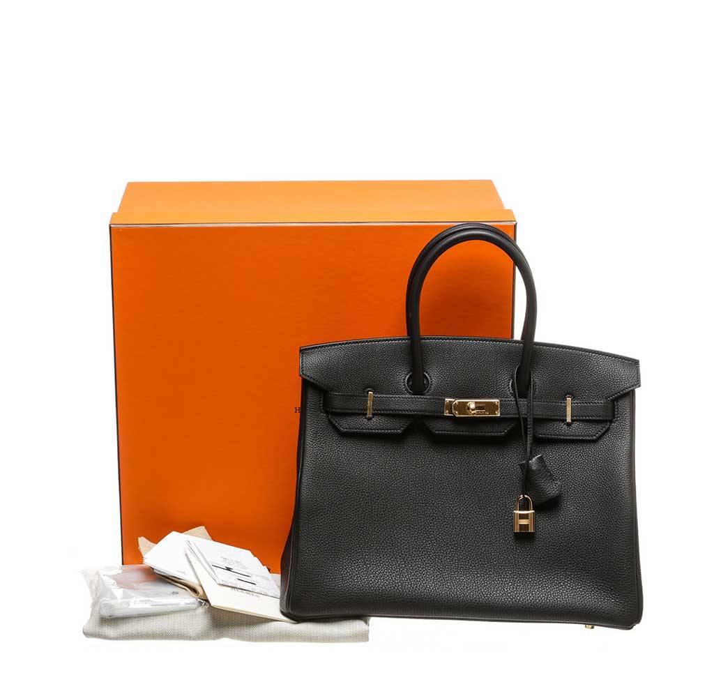 Hermes Birkin 35 Noir Togo Leather Gold Hardware - Image 14