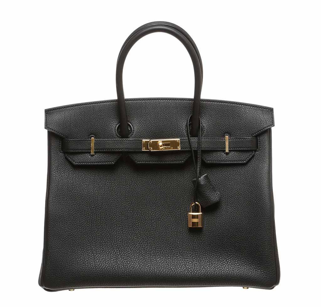 Hermes Birkin 35 Noir Togo Leather Gold Hardware