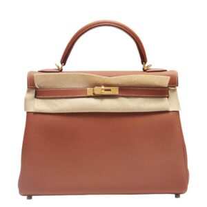 Hermes Kelly Retourne 32 Gold Togo Leather Gold Hardware