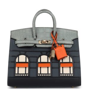 Hermes "Rainy Days" Sac Faubourg Birkin 20 Gris Misty Matte Alligator with Permabrass Hardware