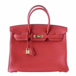 Hermes Birkin 35 Vermillion Togo Leather Gold Hardware