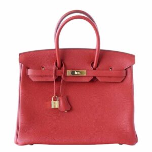 Hermes Birkin 25 Vermillion Togo Leather Gold Hardware