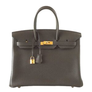 Hermes Birkin 35 Vert Bronze Veau Togo Leather Gold Hardware