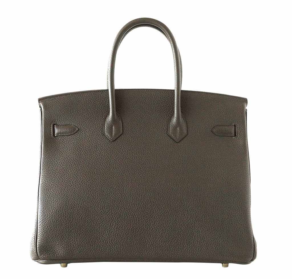 Hermes Birkin 35 Vert Bronze Veau Togo Leather Gold Hardware - Image 3
