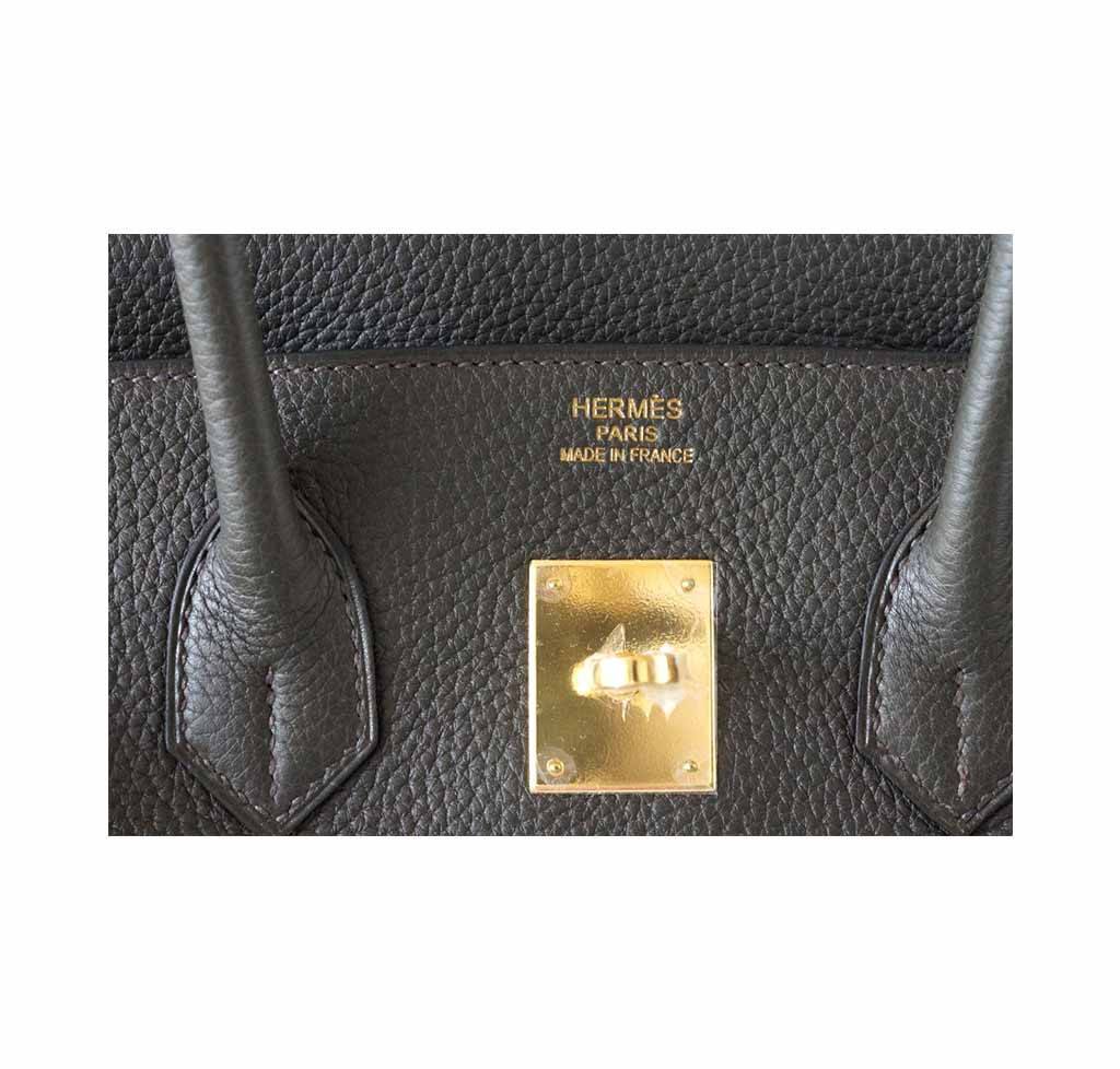 Hermes Birkin 35 Vert Bronze Veau Togo Leather Gold Hardware - Image 5