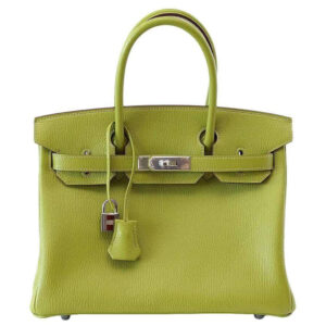 Hermes Birkin 30 Vert Anis Chevre Leather Palladium Hardware